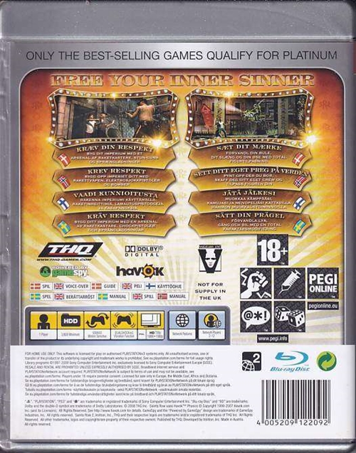 Saints Row 2 - Platinum - PS3 (B Grade) (Genbrug)